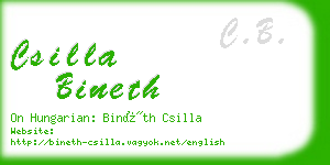 csilla bineth business card